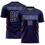 Sports Crimson-White Lightning Navy Uniform Sublimation Soccer Custom Jersey