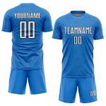 Sports Shape White-Black Sublimation Uniform Jersey Soccer Blue Powder Geometric Custom Sports Shape White-Black Sublimation Uniform Jersey Soccer Blue Powder Geometric Custom