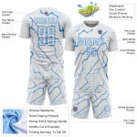 Jersey Sports Lightning Powder Soccer Uniform Sublimation White Custom Blue