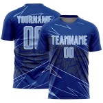 Blue-White Royal Uniform Sports Jersey Light Custom Lines Sublimation Soccer Blue-White Royal Uniform Sports Jersey Light Custom Lines Sublimation Soccer