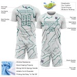 Sublimation Sports Uniform Jersey White Custom Soccer Lightning Teal Sublimation Sports Uniform Jersey White Custom Soccer Lightning Teal