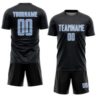 Geometric Light Custom Uniform Sports Sublimation Black Shape Blue-White Jersey Soccer