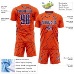 Uniform Royal-White Soccer Lightning Sports Sublimation Orange Custom Jersey