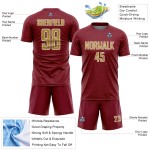 Jersey Custom Uniform Crimson Gold-White Soccer Sublimation Old Sports Geometric Shape Jersey Custom Uniform Crimson Gold-White Soccer Sublimation Old Sports Geometric Shape