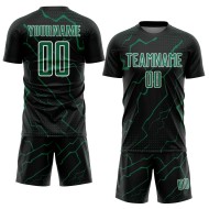 Black Jersey Sports Kelly Soccer Sublimation Custom Green-White Uniform Lightning