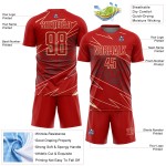 Cream Jersey Soccer Sports Red Sublimation Uniform Lines Custom Cream Jersey Soccer Sports Red Sublimation Uniform Lines Custom