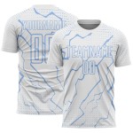 Jersey Soccer Lightning Uniform Custom White Sports Light Blue Sublimation