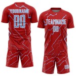 Soccer Red Light Sports Blue-White Uniform Custom Jersey Sublimation Lightning Soccer Red Light Sports Blue-White Uniform Custom Jersey Sublimation Lightning