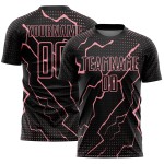 Sublimation Lightning Pink Jersey Medium Sports Uniform Custom Soccer Black Sublimation Lightning Pink Jersey Medium Sports Uniform Custom Soccer Black