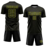 Shape Geometric Neon Sports Black Yellow Sublimation Custom Jersey Uniform Soccer