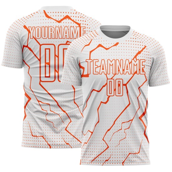 Orange Sublimation Jersey Custom White Soccer Lightning Uniform Sports
