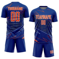 Lines Sublimation Royal Uniform Orange-White Sports Jersey Custom Soccer