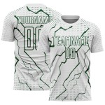 Custom Sublimation Soccer Jersey Lightning Sports Green White Uniform