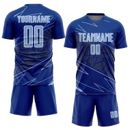 Blue-White Royal Uniform Sports Jersey Light Custom Lines Sublimation Soccer