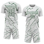 Custom Sublimation Soccer Jersey Lightning Sports Green White Uniform