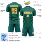 Jersey Teal Shape Custom Gold-White Geometric Soccer Sublimation Sports Uniform Jersey Teal Shape Custom Gold-White Geometric Soccer Sublimation Sports Uniform